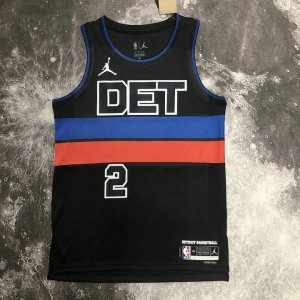 Maillot de Basket #2 Cunningham Detroit Pistons Noir 2022-23